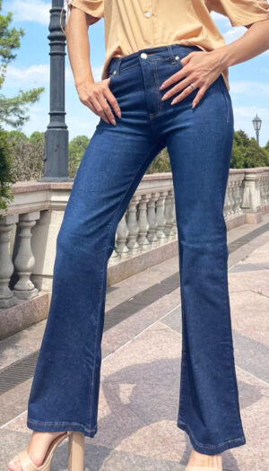 JEAN WIDE LEG, C/BRILLO