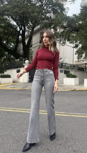 JEAN WIDE LEG, Gris