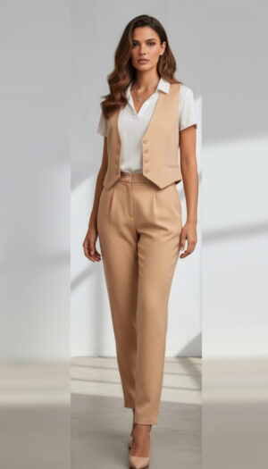 CONJUNTO SASTRERO: Chaleco Corto y Pant Chupin