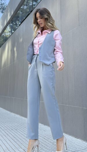 CONJUNTO SASTRERO: Chaleco Corto y Pant Chupin