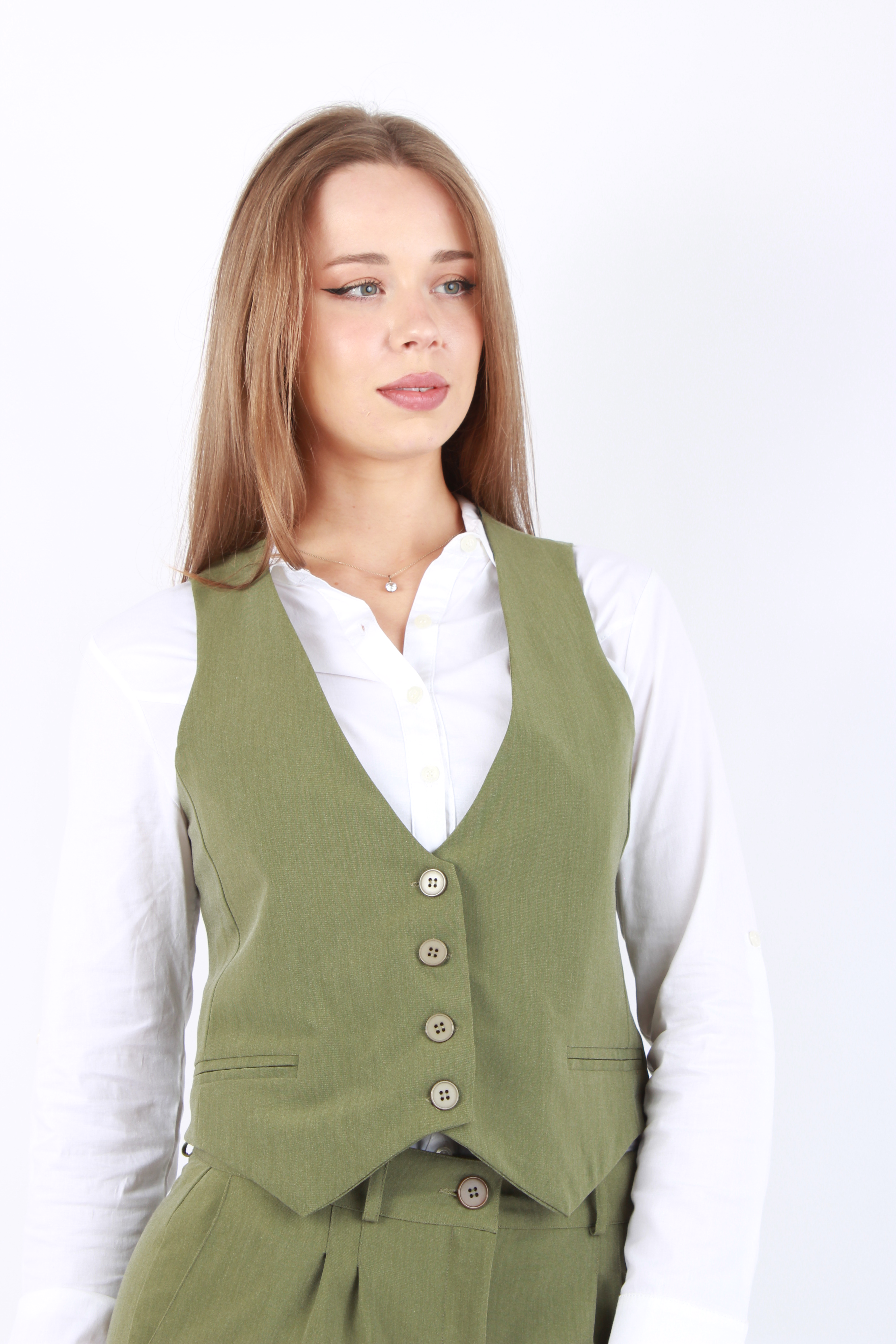 CONJUNTO SASTRERO: Chaleco Corto y Pant Palazzo TEXT - Image 4